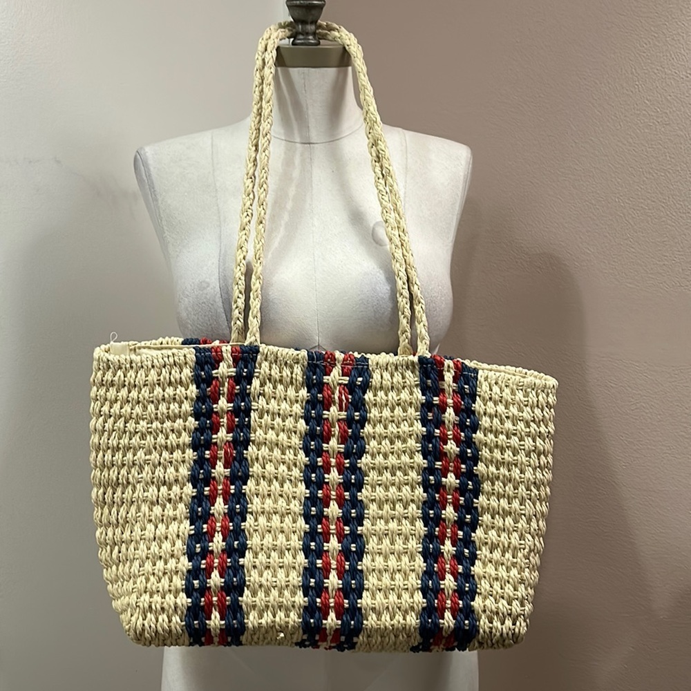Striped Women's Tote Bag Handmade Handbag